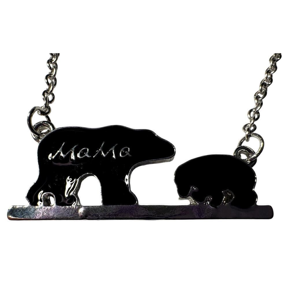 Mama Bear with 1 Cub Necklace